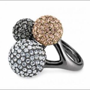 Hematite Soirée Trio Ring